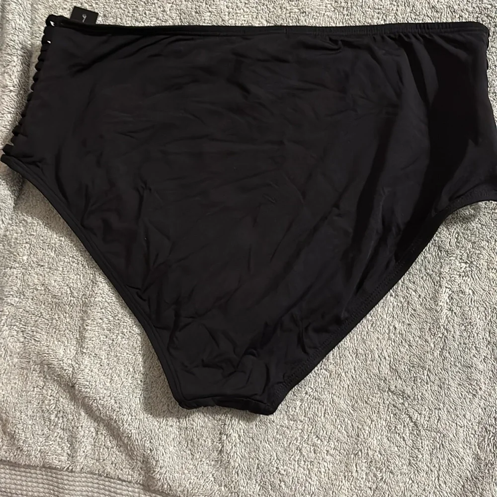 Ambrielle Bikini Bottoms Swim‎ Black Size XL